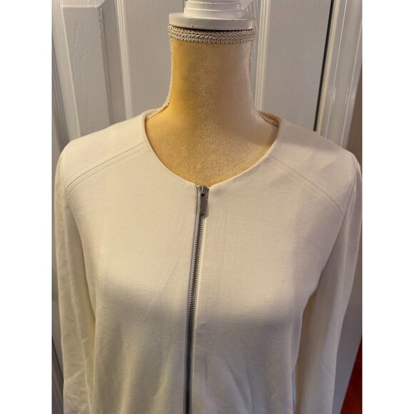Chicos White Tunic Womens Sz. 1 (Chicos) Medium Zip up Great Condition - Picture 10 of 10